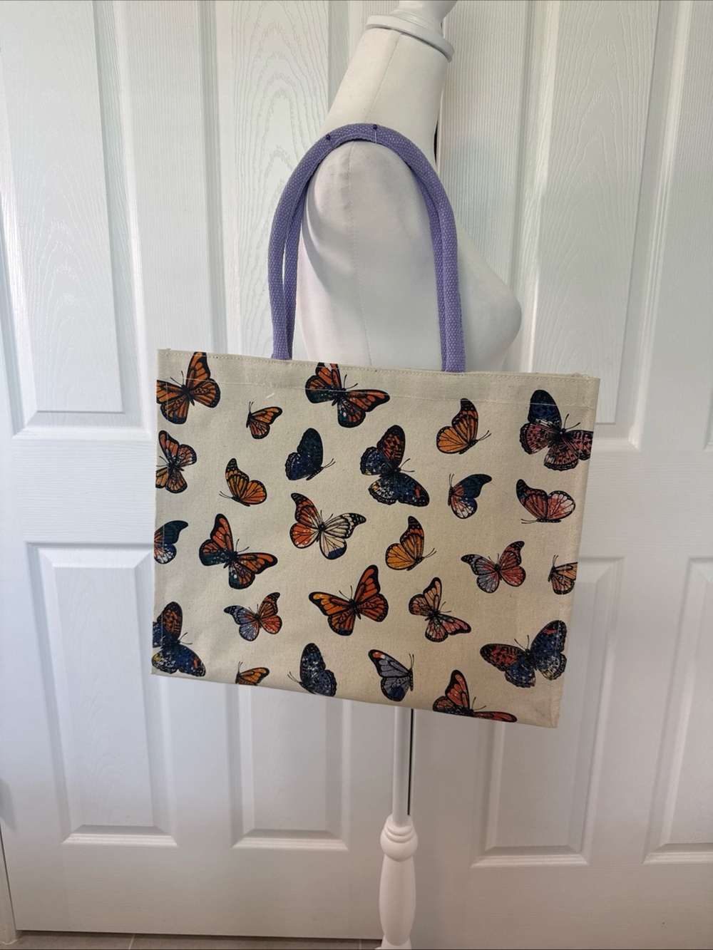 Eccolo Butterfly Canvas
Shopper Tote Bag Reusable Boho Cottagecore Grocery